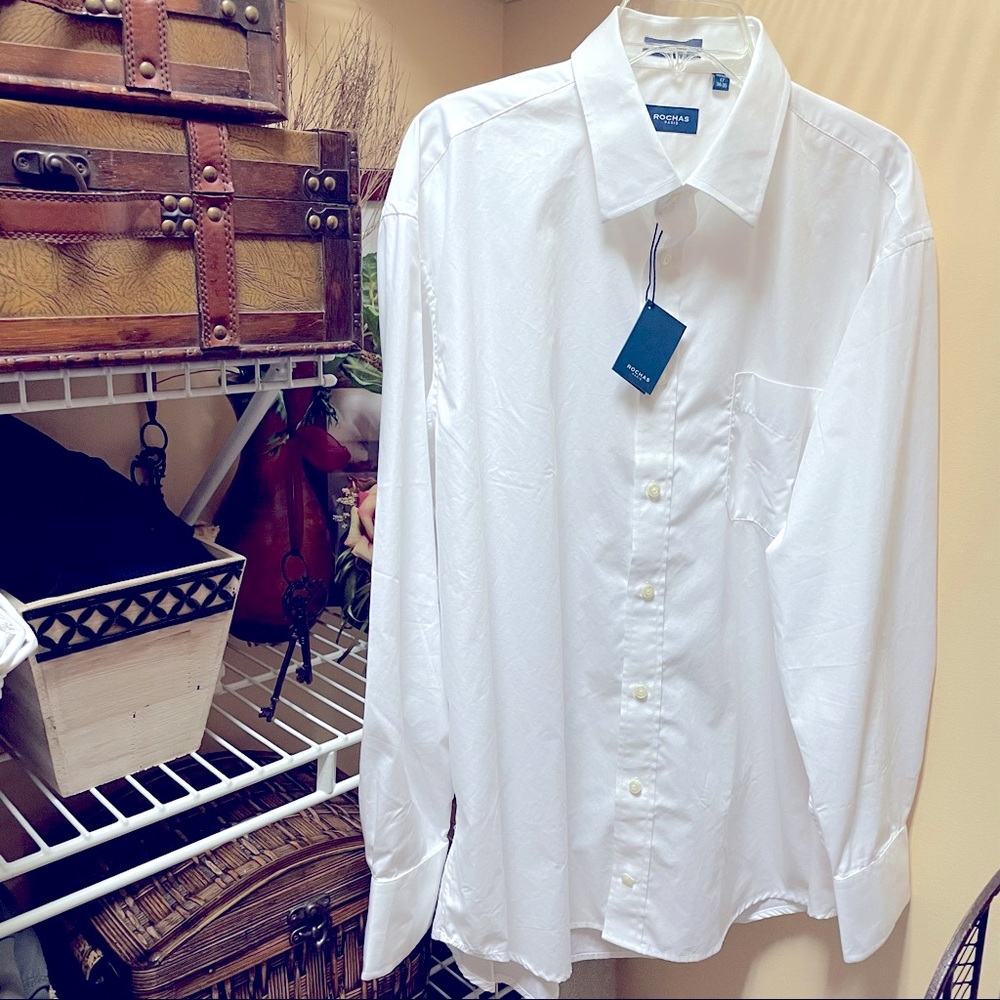 ‼️sold‼️NWT Rochas Paris White Men’s Long Sleeve Dress Shirt